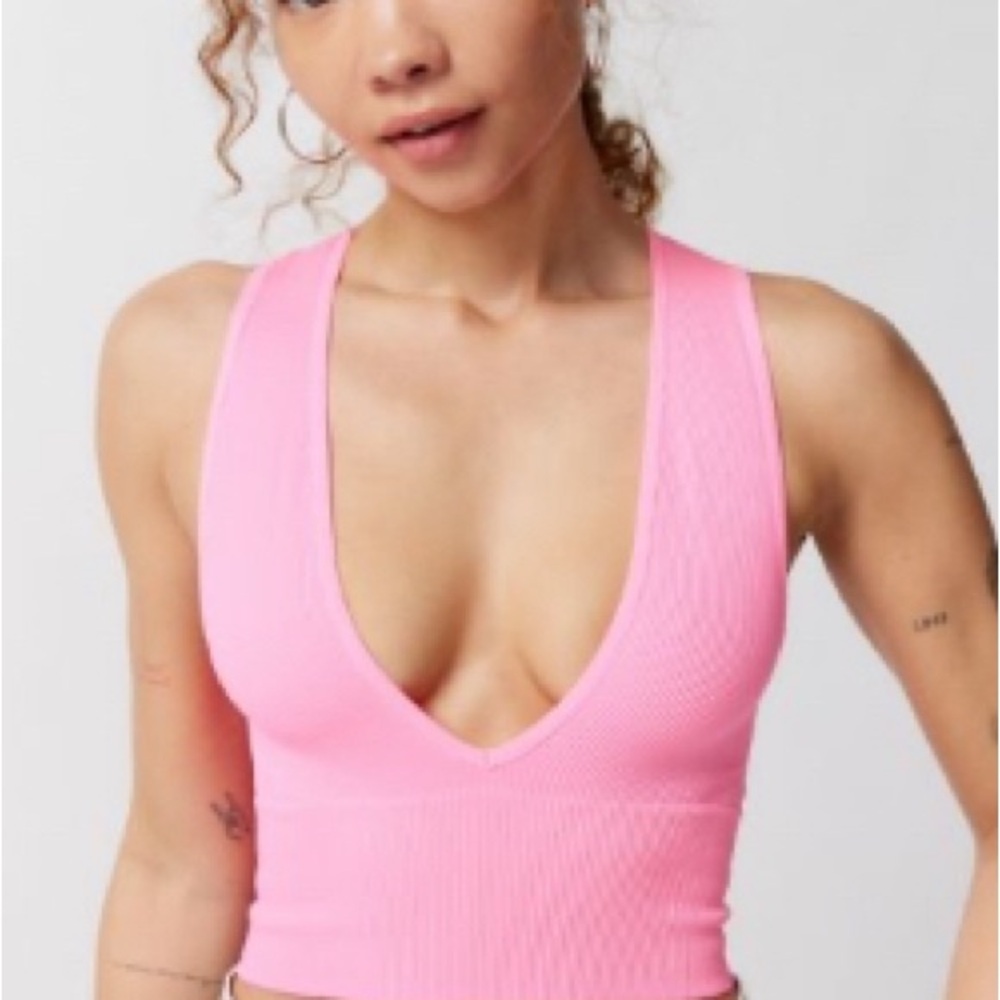 Urban outfitters, out from under Hailey seamless knit plunge bar top